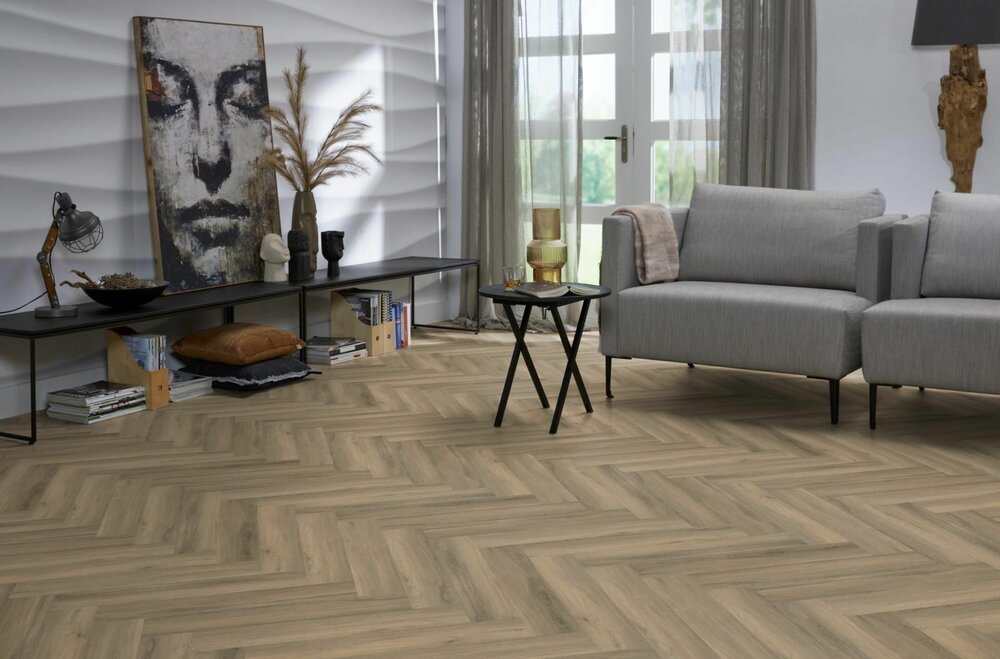 YUP herringbone click SRC light brown