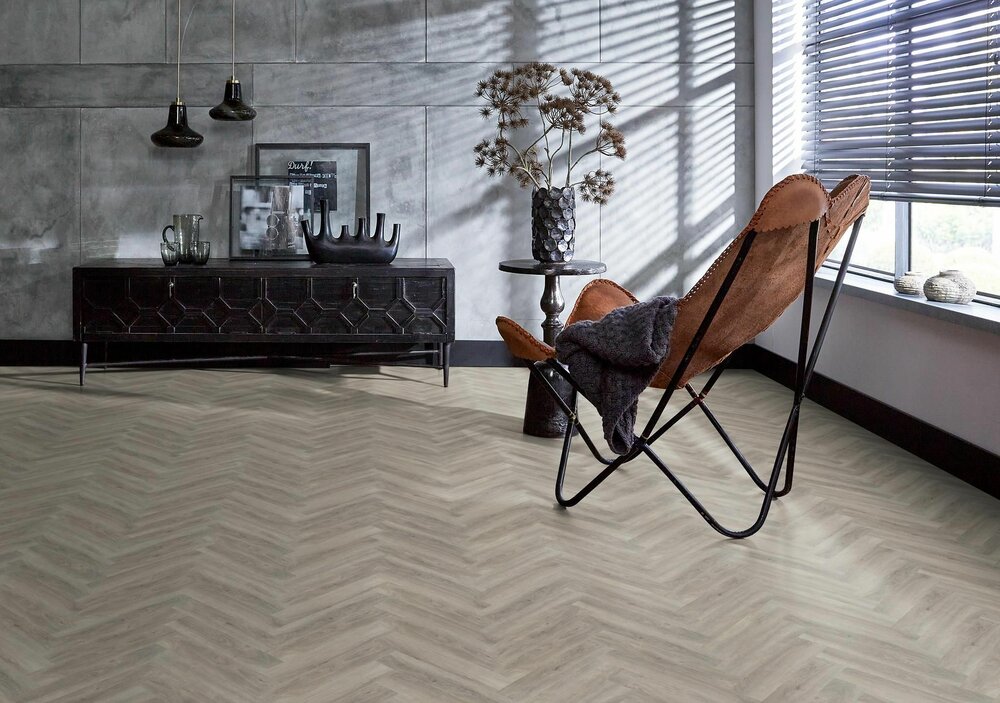 YUP herringbone click SRC light grey