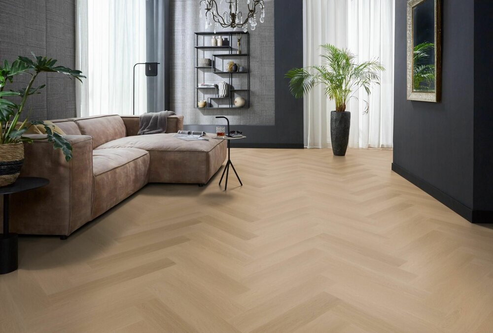 YUP Fulham herringbone dryback dark oak